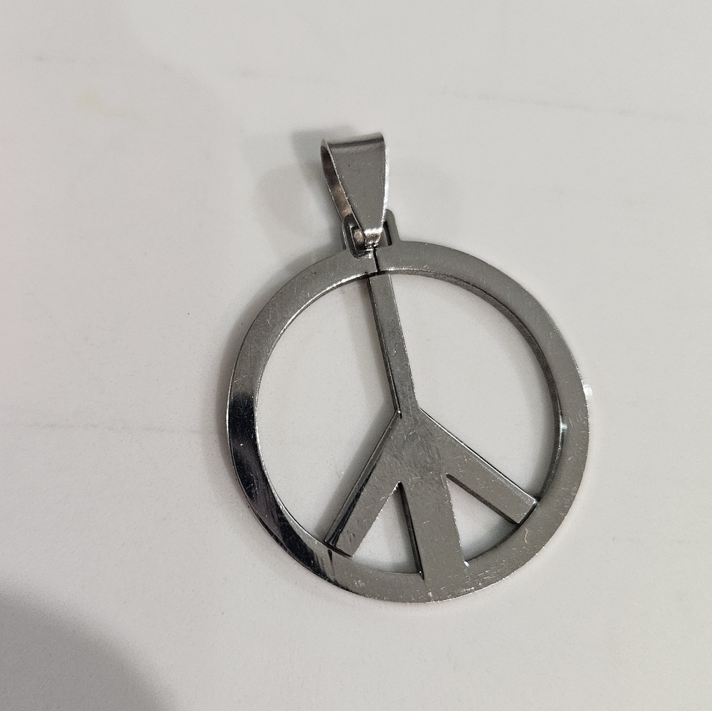 Peace Necklace Sterling Silver Peace Pendant Neck… - image 1